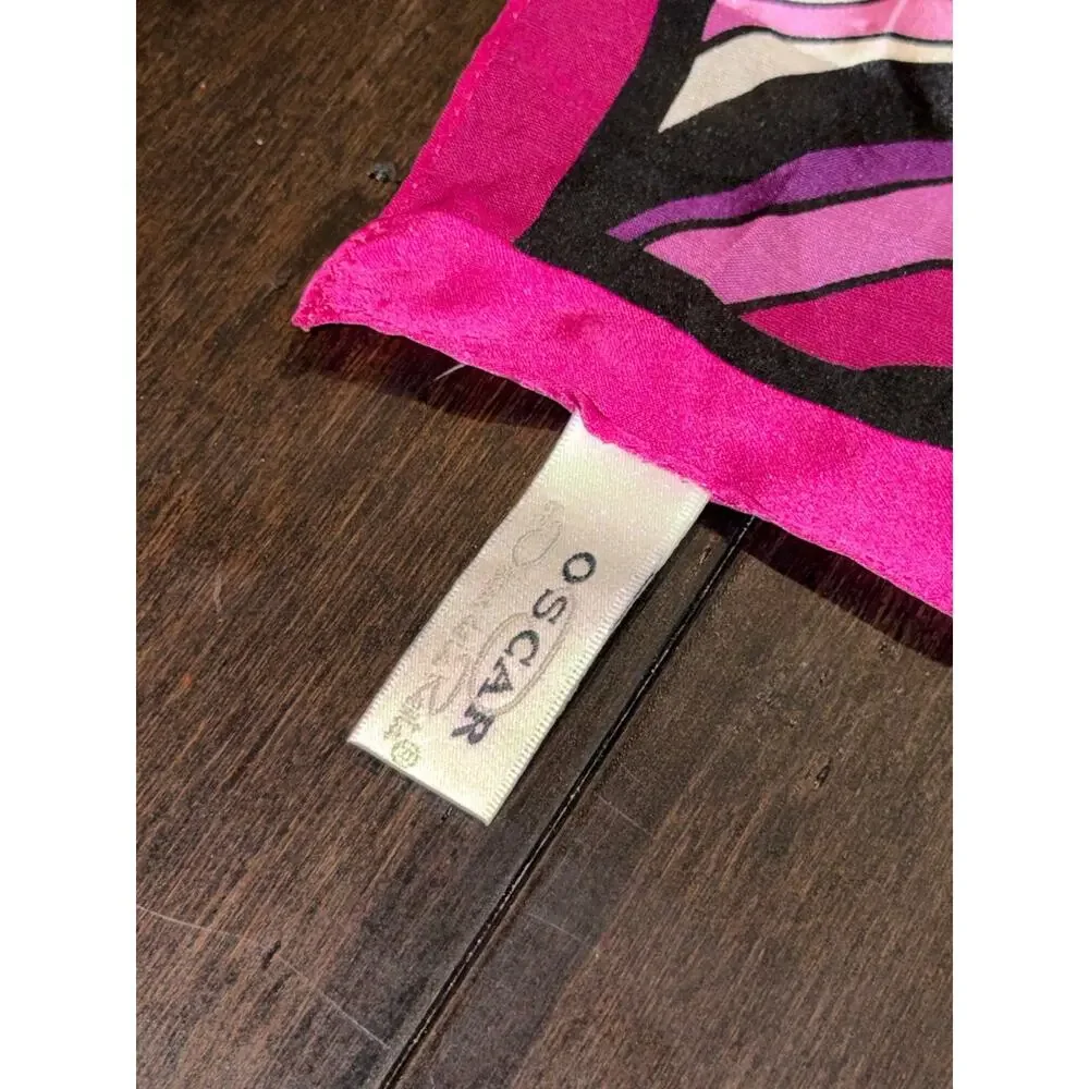 Oscar de la Renta Vintage Silk Geometric Scarf